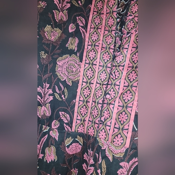 Sue Sarto Pink & Black Floral Dress Size Small / New without Tags - Picture 3 of 5